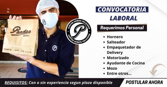 TRABAJA EN PARDOS CHICKEN, POLLOS PARDOS CHICKEN, MESEROS PARDOS, MOTORIZADOS PARA PARDOS CHICKEN
