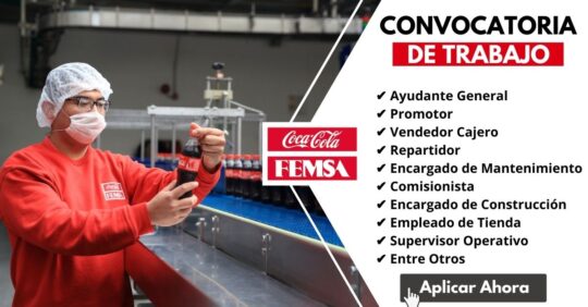 COCA COLA - FEMSA CONVOCATORIA LABORAL, EMPLEOS