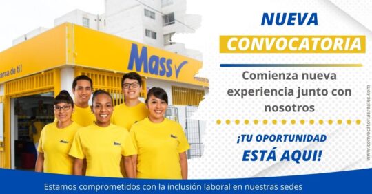 TIENDAS MASS TRABAJA CON NOSTROS, BOLSA DE TRABAJO EN TIENDAS MASS, CONVOCATORIA LABORAL EN TIENDAS MASS PERU