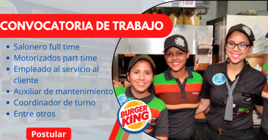 CONVOCATORIA DE BURGER KING