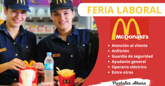 CONVOCATORIA DE TRABAJO EN MCDONALDS